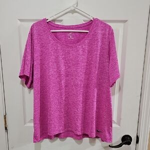 Nike Women's Dri-Fit Heathered Pink Short Sleeve Tee